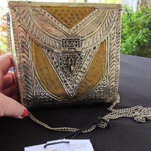 St. Xavier Monro Geometric Gold & Silver Metal Bag